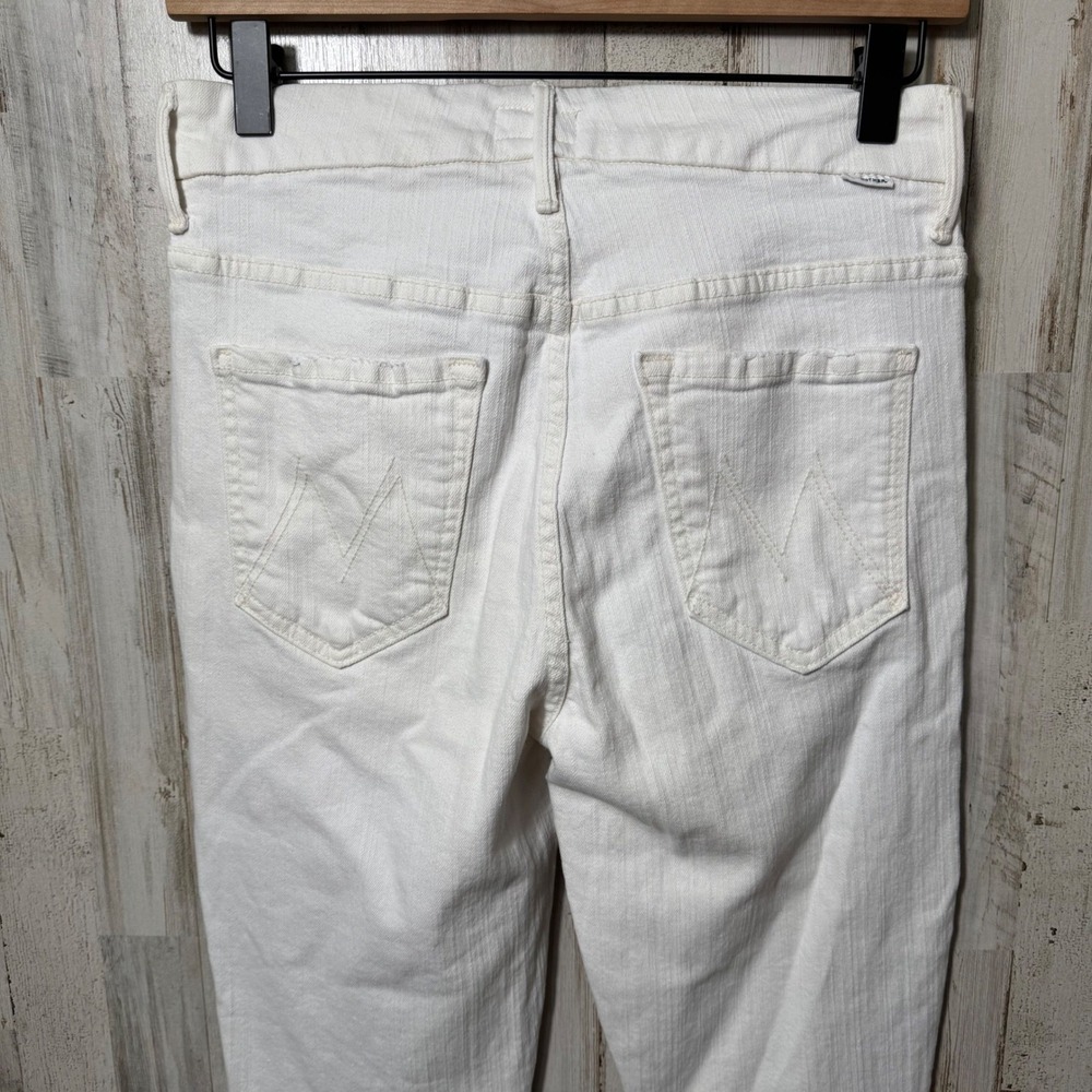 Mother High Waisted‎ Looker Ankle Fray Whipping The Cream Skinny Jeans Womens 28